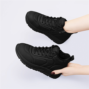 秋冬季加绒高帮鞋2025新款女鞋百搭轻便防滑软底舒适休闲鞋运动鞋