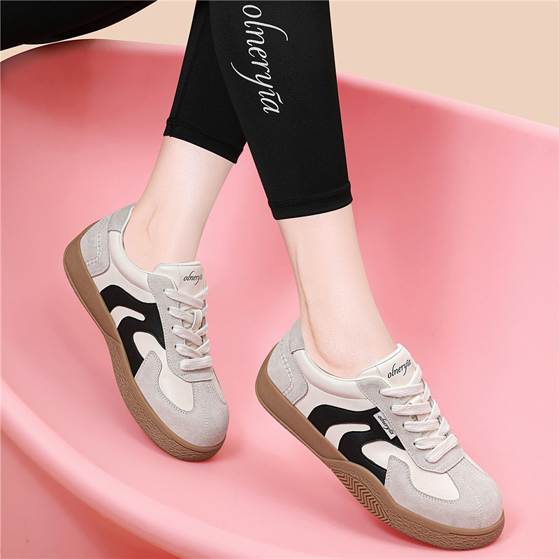 复古德训鞋女鞋2026新款春秋季新款时尚百搭平底系带休闲运动板鞋,女鞋,时尚休闲鞋,淘宝优惠券,粉丝福利购,淘宝优惠卷