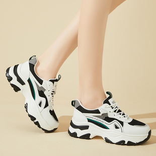 厚底增高小个子老爹鞋女款2025新款春秋季休闲运动鞋冬款加绒棉鞋