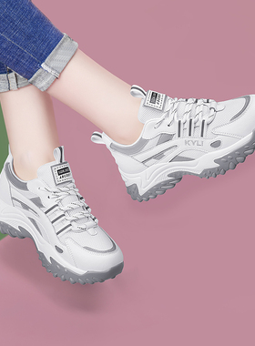 运动休闲鞋女ins潮厚底老爹鞋2025新款春秋冬百搭冬款加绒女鞋子