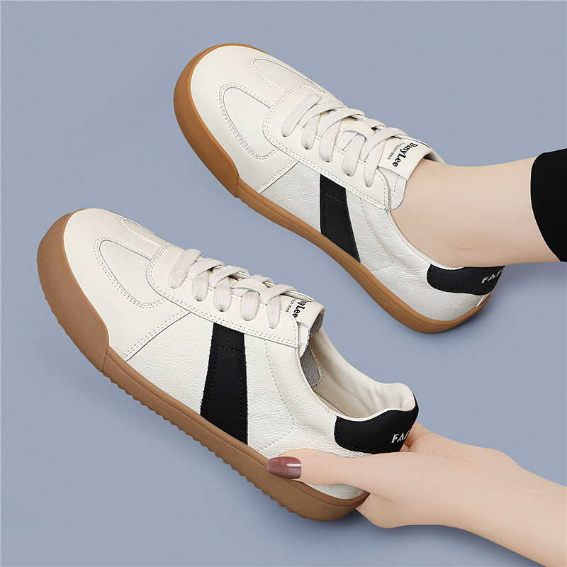 复古德训鞋女2025春季新款百搭平底板鞋软底轻便休闲运动鞋小白鞋
