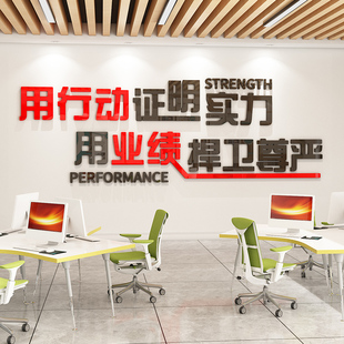 企业文化墙业绩就是尊严房产中介销售团队励志标语办公室墙面装饰