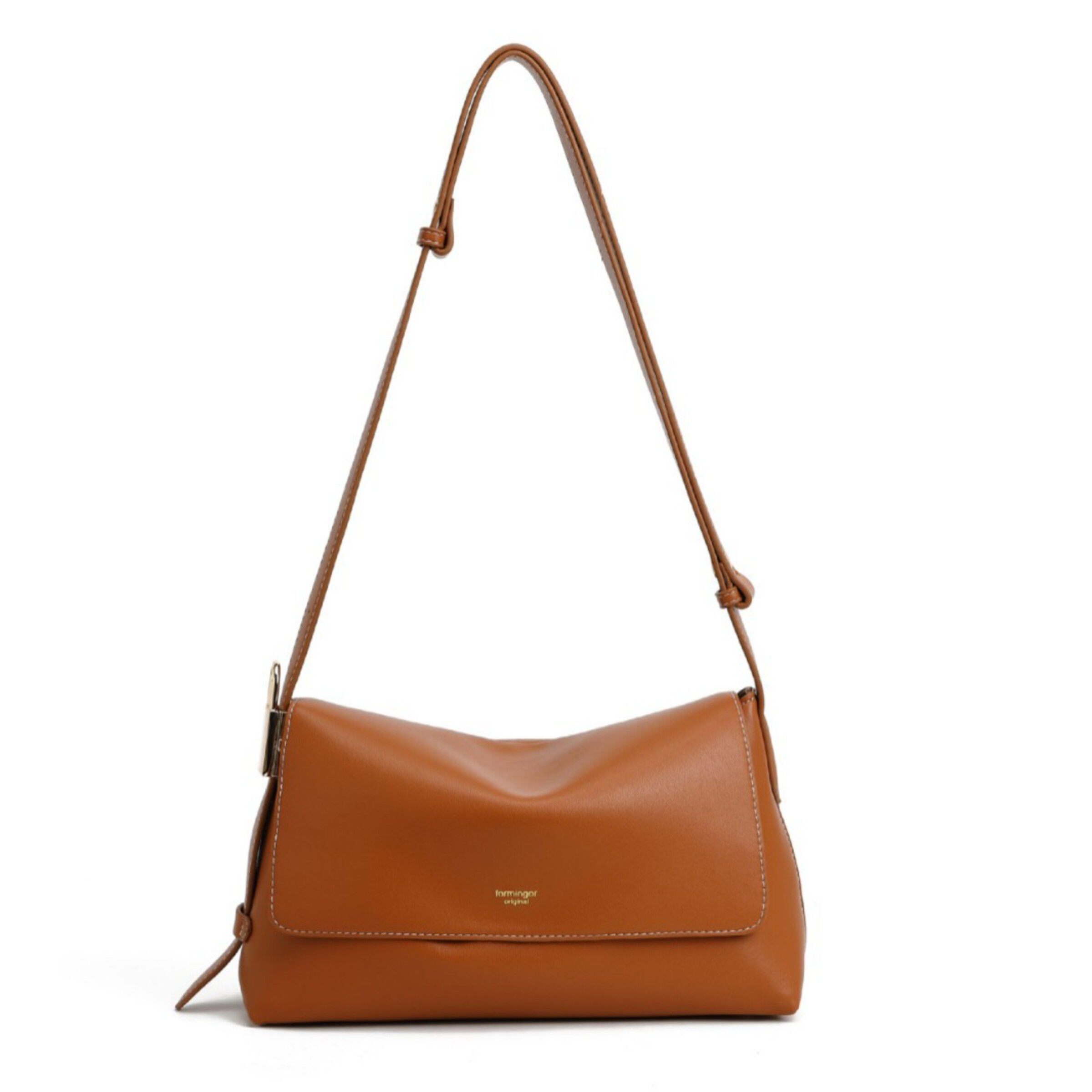 Aman高级感真皮女士包包2026新款棕色包包腋下包包女款单肩斜挎包