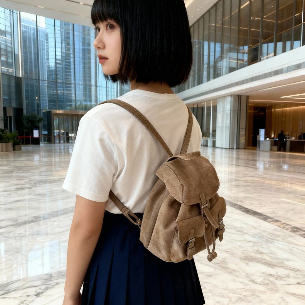 A man新款磨砂迷你双肩包女韩系绒面复古多口袋设计翻抽绳小背包,箱包皮具/热销女包/男包,双肩背包,淘宝优惠券,粉丝福利购,淘宝优惠卷