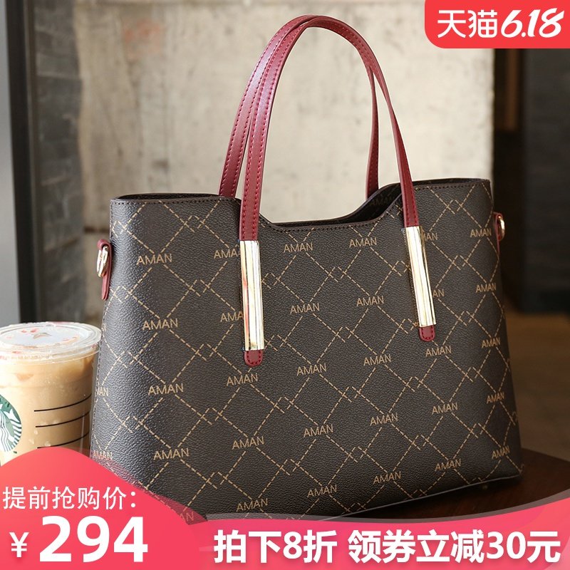 AMAN手提包女包2020新款潮流时尚女士包包春夏气质百搭中年妈妈包
