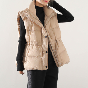 加厚无袖 羽绒棉马甲女2024冬季 马夹女潮 宽松外套大码 短款 新款 韩版