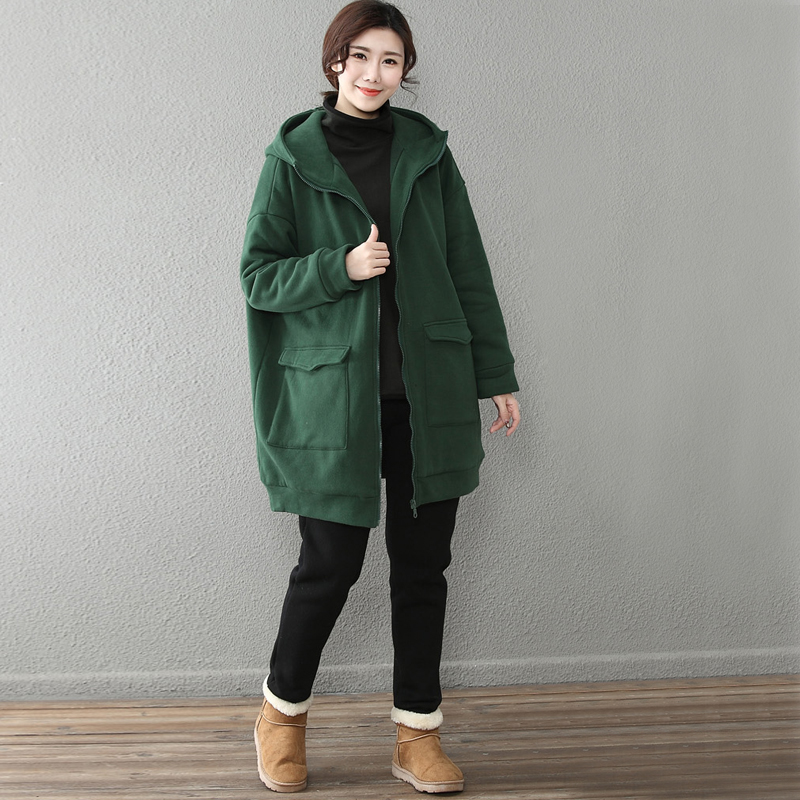 卫衣冬季有里衬加厚开衫休闲外套