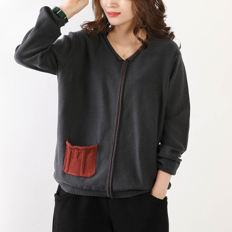 皇森秋冬季加厚保暖针织毛衣女宽松显瘦韩版休闲V领打底衫2019新|ruв категории Женская одежда, свитер - от Buy2taobao.com для оказания профессиональной услуги покупки агента Taobao