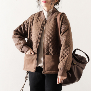 棉服女韩版 新品 大码 2024冬季 宽松保暖抽绳棉衣开衫 皇森休闲时尚