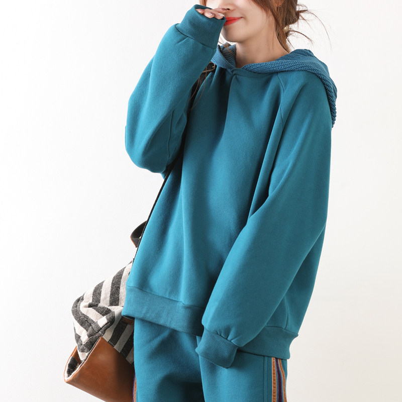 皇森毛线带帽卫衣女加绒加厚冬季保暖宽松大码休闲套头绒衫,女装/女士精品,卫衣/绒衫,淘宝优惠券,粉丝福利购,淘宝优惠卷