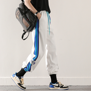 女韩版 新品 宽松时尚 2025春季 侧条纹抽绳哈伦长裤 皇森休闲运动卫裤