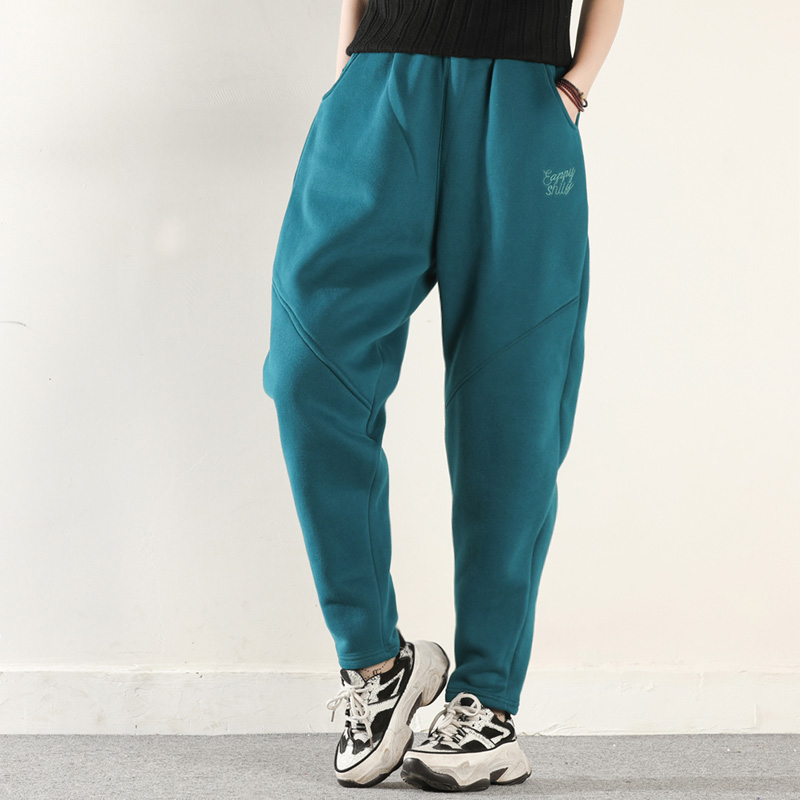 皇森冬季新款宽松大码加厚休闲裤