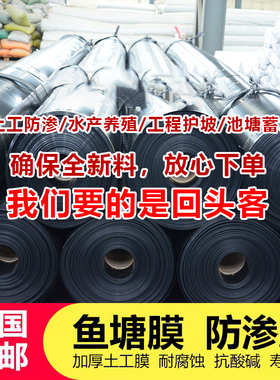 鱼塘防渗膜养殖专用土工膜防水布黑色塑料膜加厚地膜蓄水池护坡膜