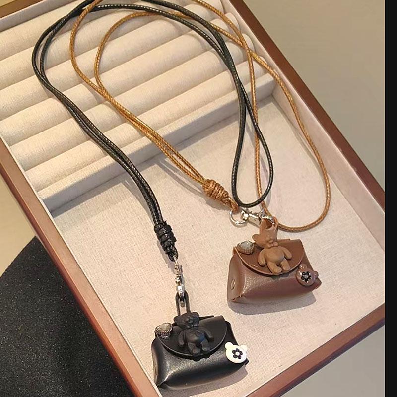 可爱小熊毛衣链挂件项链