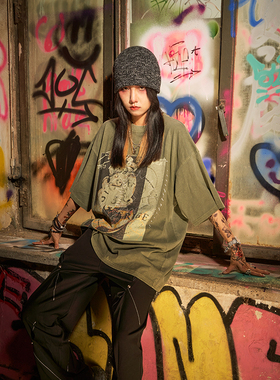 CII Inspiration瞬差-欧美街头创意#10 潮牌绿色T恤-沼泽玉佩