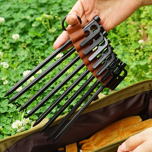 CLS户外PU皮革地钉收纳链条便携营钉包收纳配件8孔帐篷钉收纳袋