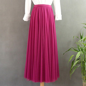 中长款 网纱半身裙垂感显瘦720度大摆裙广场舞跳舞裙子网纱裙长裙