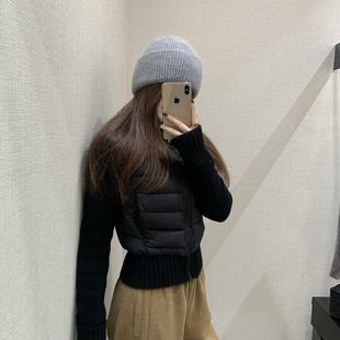 加厚全羊毛拼接 EASE 含90白鸭绒 羽绒服 E25Y005 领拼接设计短款