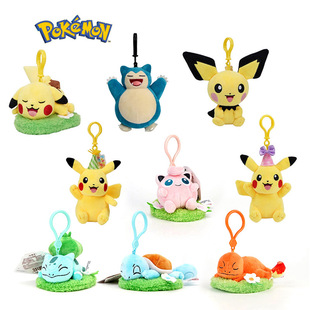 正版宝可梦皮卡丘挂件公仔伊布毛绒玩具神奇宝贝杰尼龟小火龙挂件