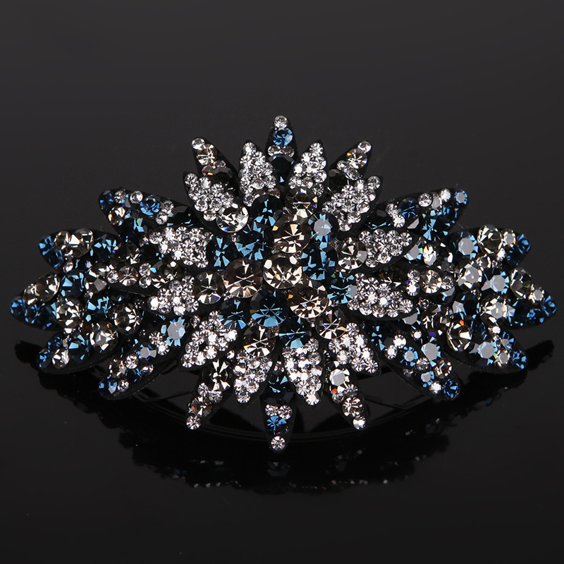 大扣夹马尾夹发卡镶钻头饰弹簧夹