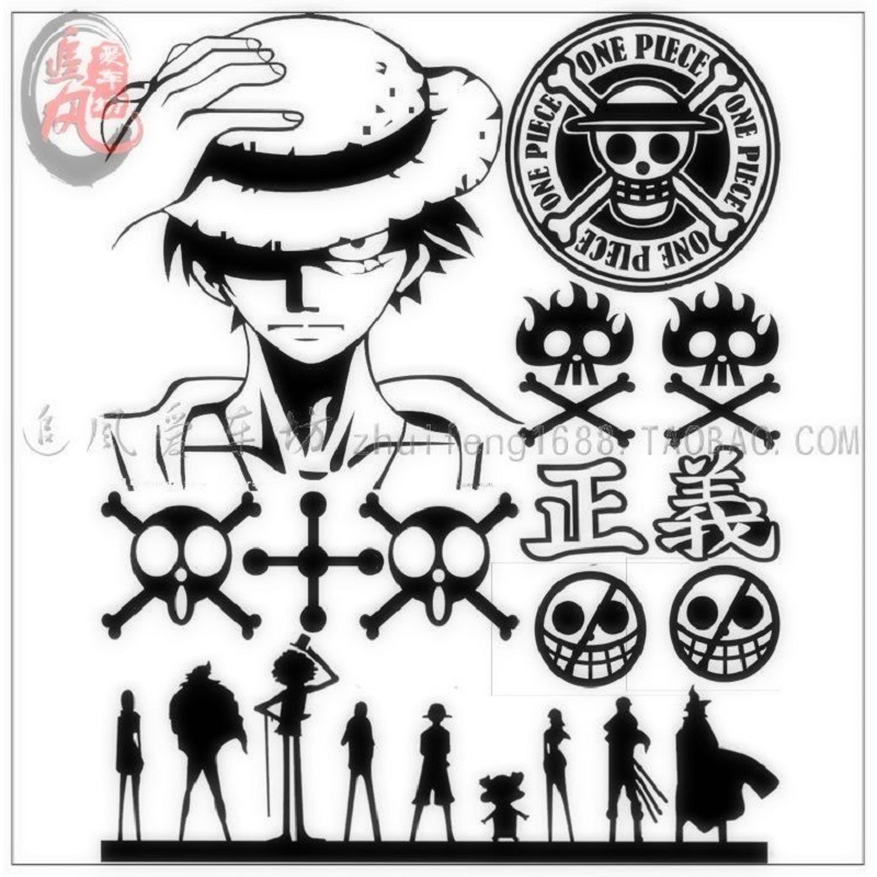 摩托车贴纸电动车贴花电摩助力车全车套贴反光贴海贼王套贴