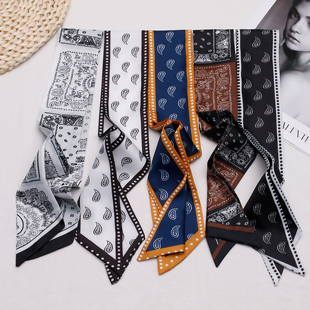 新款腰果花波西米亚风丝巾长丝带百搭装饰领巾发带扎马尾ins飘带