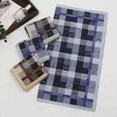 老式 43cm男士 纯棉印花手帕经典 怀旧复古手绢柔软舒适格子擦汗手巾