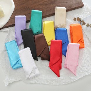 纯色长条丝巾女飘带丝带颈饰脖子小领巾新款夏季装饰细窄围巾腰带