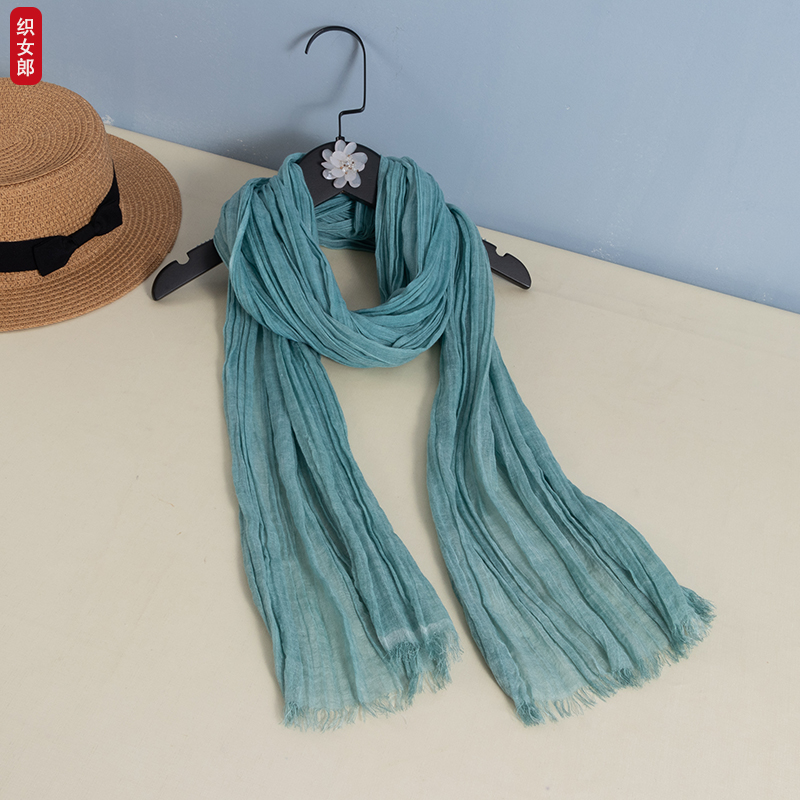 10年老店棉麻围巾女春夏秋丝巾