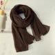 纯色亚麻丝巾春秋薄款 秋冬围巾女棉麻长款 韩版 披肩两用围脖深咖色