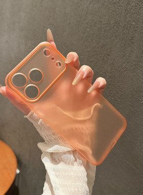 【薄如蝉翼】适用于iphone17ProMax手机壳苹果17air磨砂防指纹16plus新款橙色15/14pm精孔13防摔保护套男女12