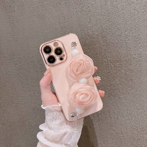 【粉玫瑰手链】苹果软胶手机壳