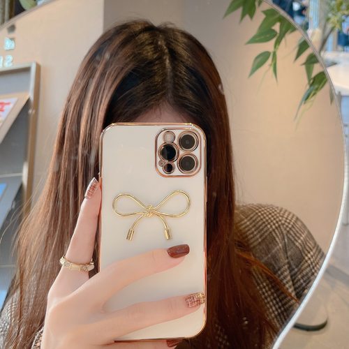 【电镀蝴蝶结】苹果软胶手机壳