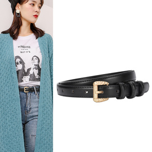 高级真皮女士二层牛皮腰带时尚合金针扣皮带装饰洋气腰带款105cm