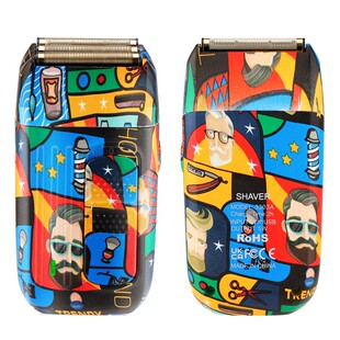 跨境新款涂鸦电动剃须刀 弧形三刀网浮动刮胡刀 镀金往复式光头器