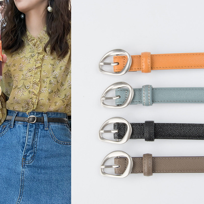 广州杜鹃鸟皮具时尚百搭真皮女士细腰带二层牛皮装饰牛仔裤休闲裤