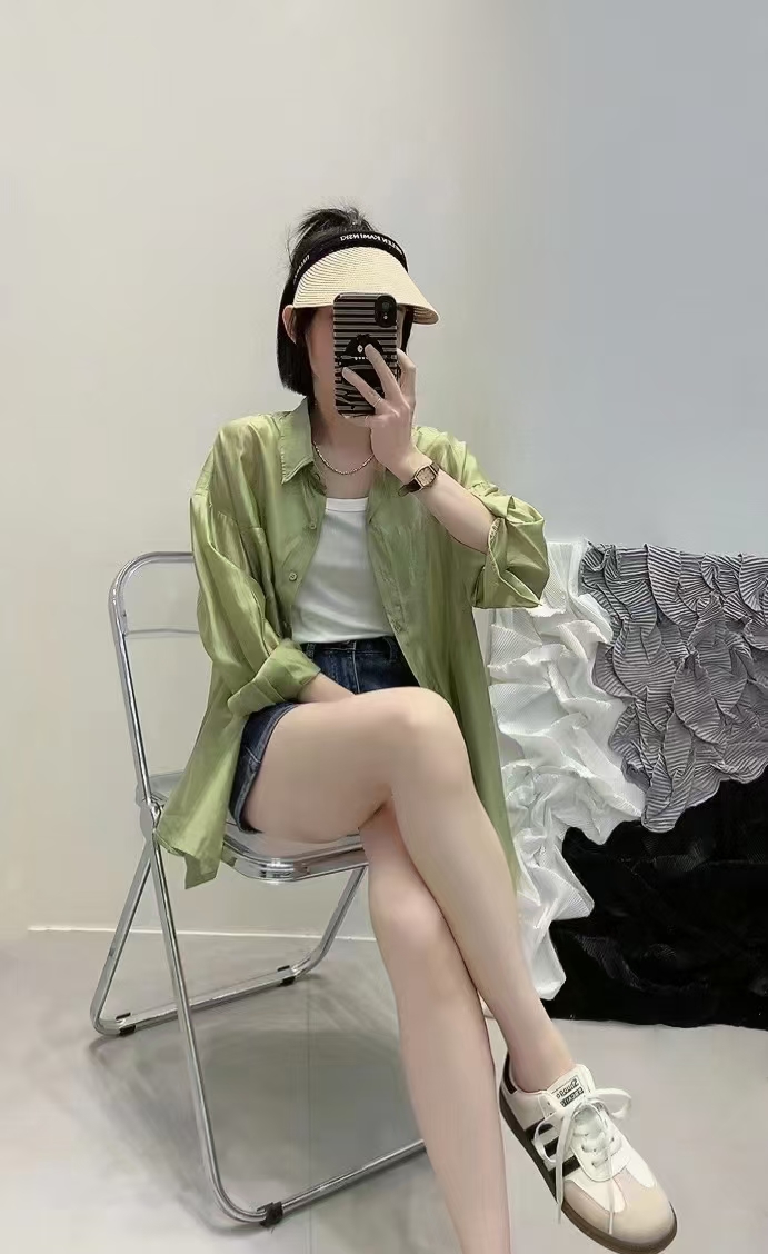 Me2长袖防晒衣女2023年夏季新款天丝棉开衫纯色柔软宽松百搭上衣