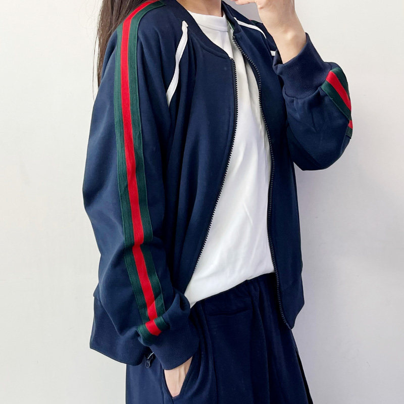 2022秋季新款运动休闲拉链开衫短外套女插肩袖宽松大码长袖上衣