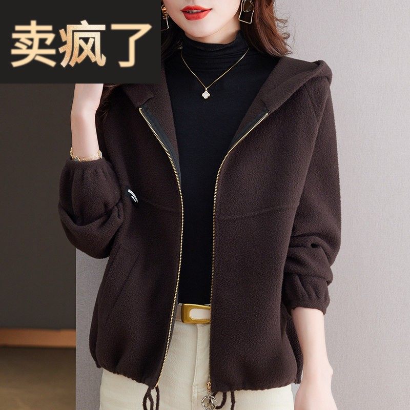 秋冬女士连帽毛呢短外套2023年新款宽松呢子百搭加厚开衫夹克大衣,女装/女士精品,短外套,淘宝优惠券,粉丝福利购,淘宝优惠卷