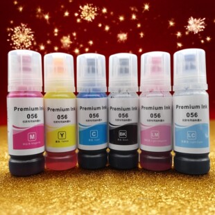 适用爱普生打印机056墨水补充装L8058 L18058 打印机六色连供喷墨