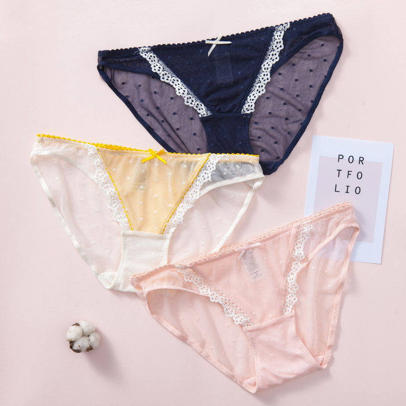 女士三角裤内裤 少女学生网纱透气低腰蕾丝诱惑内裤女