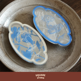 原创手绘创意镜面春夏气囊 上海系列磁吸手机支架 平方Studio