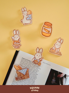 【平方Studio】Rara夹子 原创可爱兔子亚克力手帐素材封口夹