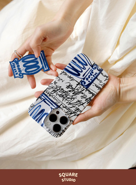 【平方Studio】ALE艺术手机壳 原创手绘文字拼贴创意插画ins菲林苹果保护套