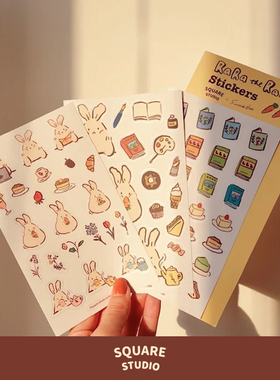 【平方Studio】Rara贴纸 原创插画卡通可爱兔子手帐手工素材装饰