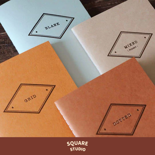 【平方Studio】手帐本tn内芯 基础日常护照空白/方格/点阵/混合本