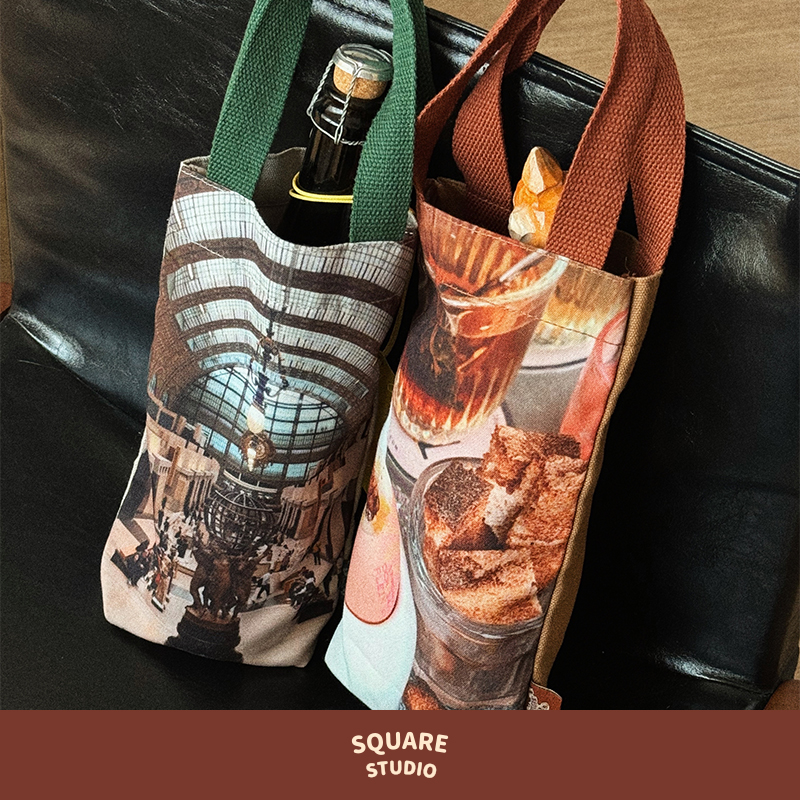 巴黎摄影红酒奶茶咖啡雨伞小拎包