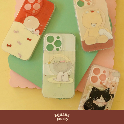 原创可爱猫狗小象小苹果手机壳