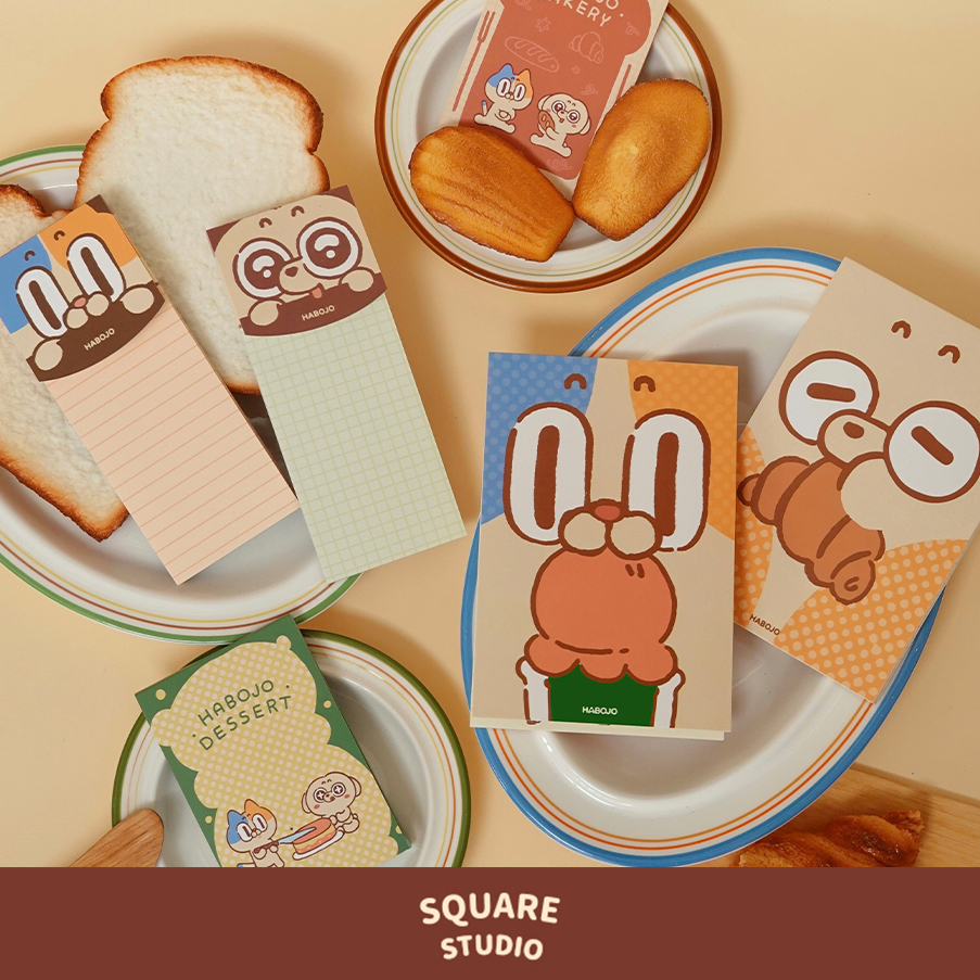 【平方Studio】HABOJO便签本 原创手绘可爱猫狗面包todolist打卡