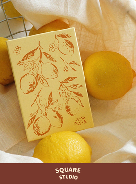 柠檬大印章插画手帐手工拼贴diy